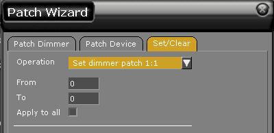 Clear/reset patch or rename You can reset (1:1) or clear the dimmer