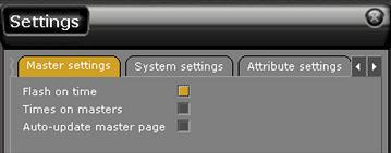 System Settings - Master Press SETUP and use the right/left arrows to select the Master Settings tab. Use the down arrow to select a cell. Use MODIFY to toggle a setting.
