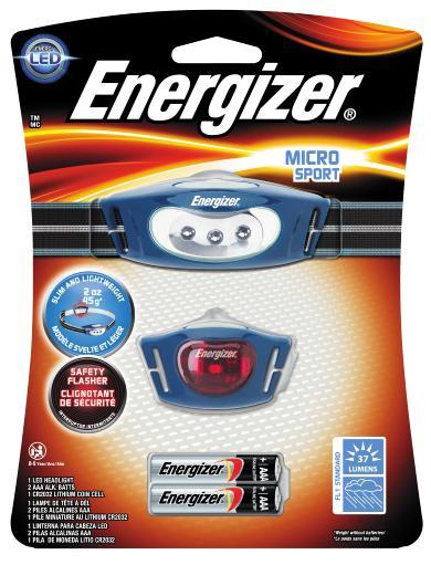 Energizer Micro Sport Headlight CURRENT NEW Light Output 37 lumens 37 lumens Run Time 3.5 hours 3.
