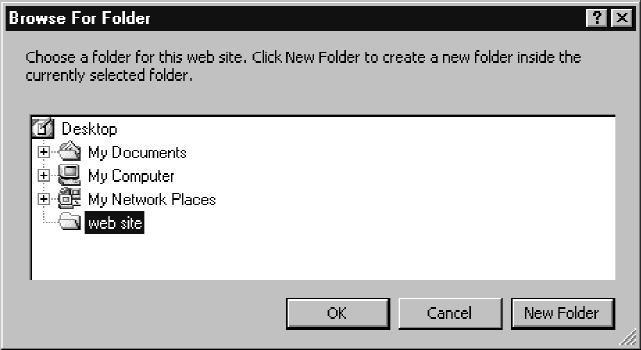 Choose the option preferred and click O K. When creating a single Web page, the standard save dialog will appear.