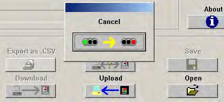 900-TC Temperature Controller Setup Chapter 1 During the upload, a Cancel button appears
