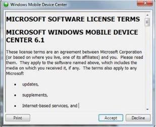 1.2.2 Installing Windows Mobile Device Center on Windows Vista or Windows 7/8 If you will be using a Windows Mobile/CE device on the Windows Vista or Windows 7/8 operating system, you will need to