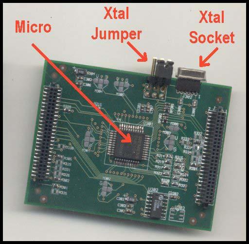 13: P-C5xx - Microcontroller and Crystal The XTAL jumper is used to select the clock source.