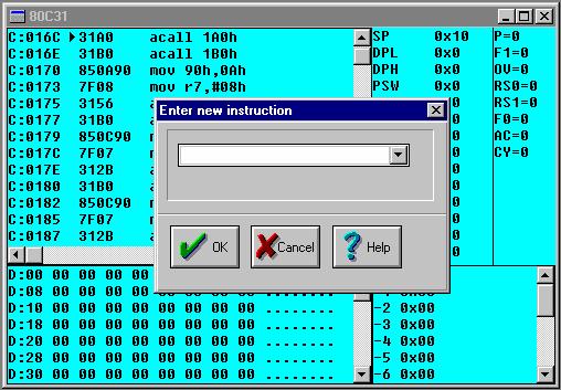 FIGURE 4.4: CPU Assembly Command 1. The Local menu command may be accessed by pressing Alt-F10 or clicking the right button. 2.