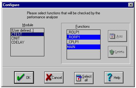 FIGURE 5.17: User Defined Dialog Box Info: Displays information about the module selected by the cursor in the window.