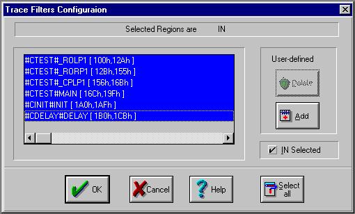 FIGURE 5.20: Trace Filters Configuration TP Recording: Enables or disables the recording of testpoints.
