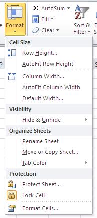the bottom and then navigate the tabs in order to complete all of your formatting at once Sorting Data You can sort your spreadsheet using a specific column to set