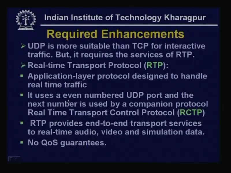 (Refer Slide Time: 52:07) Then, other enhancement required in UDP.