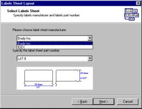 Printing labels on a laser or inkjet printer If you selected a laser or jet printer, you are then prompted to select the