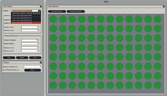 1 5 4 3 2 Well Plate Acquisition Wizard Step 1: Selection of micro plate pattern Workflow: 1. Select a predefined micro plate template (1) or define your own template. 2. Type in a diameter of interest if a tile scan matrix (2) needs to be acquired in each well.