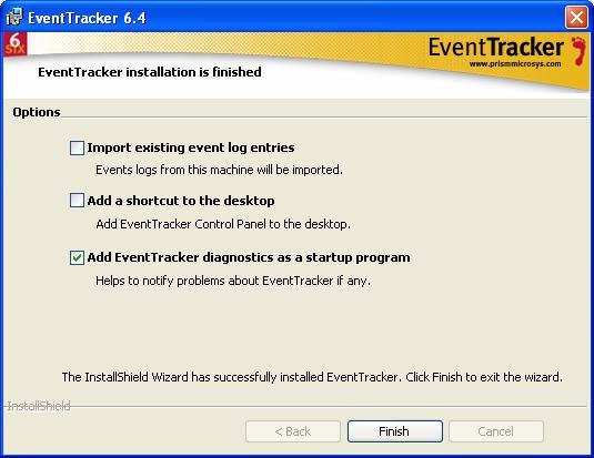 Figure 18 Import existing event log entries 14 Select Import existing event log entries check box to import event logs into EventTracker.