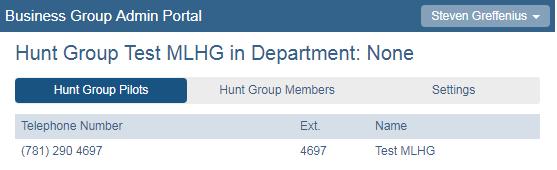 Hunt Group Pilots Click the Hunt Group Pilots tab to list pilot lines for the hunt group: You can assign one or more Pilot Directory Numbers to the hunt group.