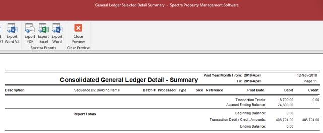 and a 5 th deposit write in option if neither are selected: General Ledger Detail