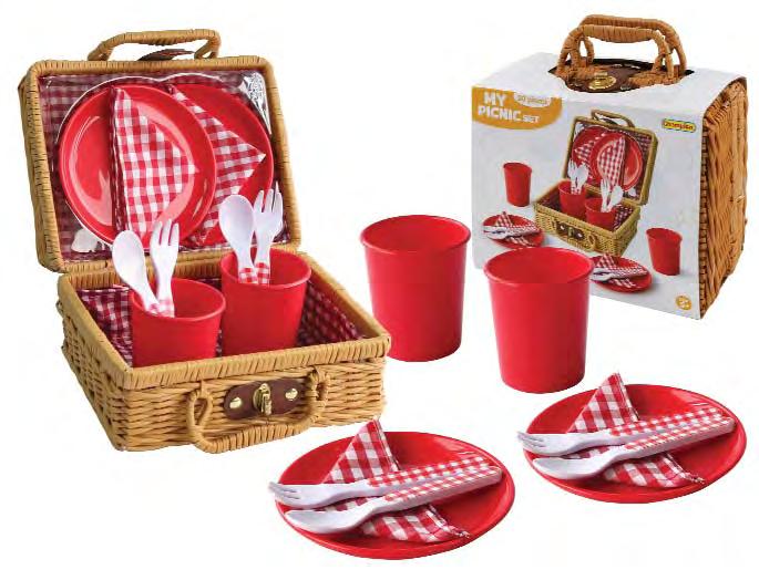 CH90001 20-PC PLASTIC PICNIC SET IN CARRY CASE A durable