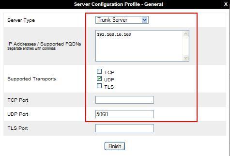6.2.5. Server Configuration BT Ireland To define the BT Ireland SBC as a Trunk Servers, navigate to select Global Profiles Server Configuration and click on Add and enter a descriptive name.
