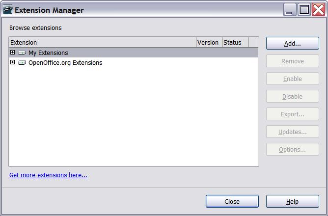 Adding templates with Extension Manager Adding templates with Extension Manager The Package Manager was introduced in OOo 2.0.4 and renamed the Extension Manager in OOo 2.1.