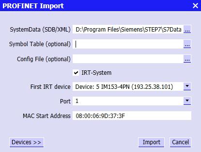 Configuring the Profinet IO Gateway Figure 3-10: Import dialog for the Profinet IO gateway with IRT protocol 3.