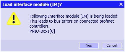 Configuring the Profinet IO Gateway Figure 3-15: Dialog for loading the interface module Thi dialog alo appear on tarting the imulation if your PC ha been witched off ince the lat loading.