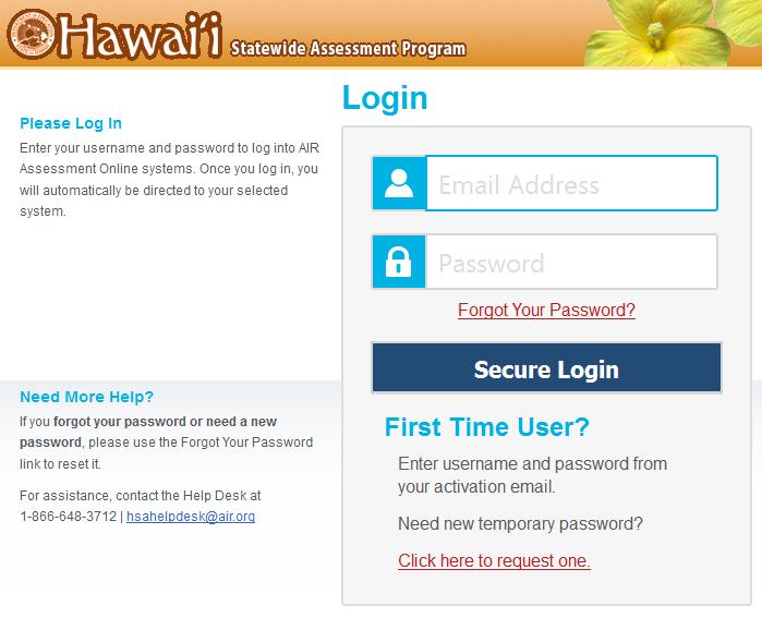 Online HSAP System Login Page For