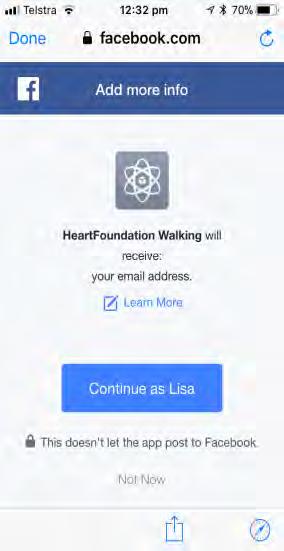 com/en-au/ht204266 How to register for the Heart Foundation Walking app 1. Tap on the HF Walking icon to open the app.