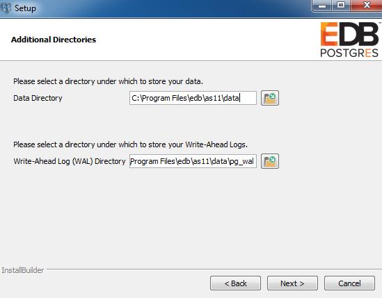 Figure 3.5 -The Additional Directories window.