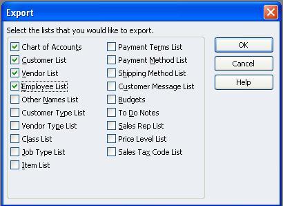 Choose the menu option File Utilities Export Lists to