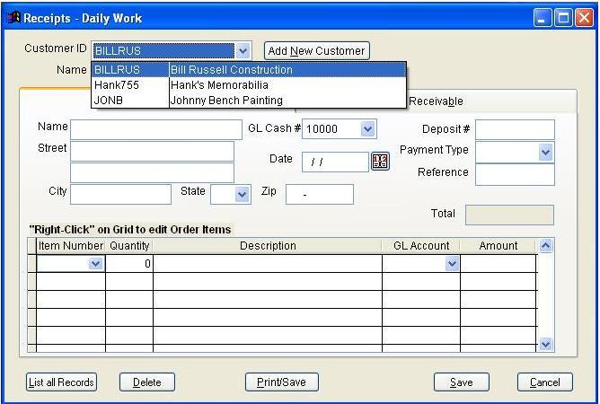 Chapter 4: Entering Daily Work Deposits Click the Deposits button on the toolbar Use this option to record cash receipts.