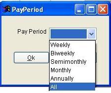 Select Type of Employees to pay; Hourly, Salaried,