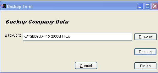 With the Company open, click on Backup Company Data to Alternate Location.
