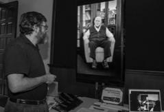 humans to keep alive the memory AND INTERACTIONS w/people into a 3D hologram. He is recording the Holocaust survivors, who tell their story, answering 500 questions about themselves.