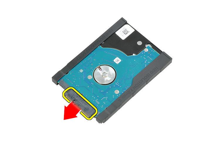 8. Remove the hard-drive caddy from the hard drive. Installing the Hard Drive 1. Attach the hard-drive caddy to the hard drive. 2. Connect the hard-drive connector. 3.