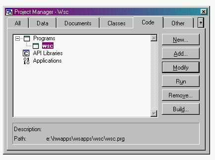 Figure 2. WSC.PRG, when added to a project as the first file, is automatically set as MAIN. 7.
