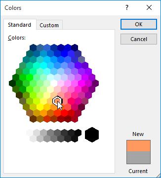 Choose the color you want, then click OK.