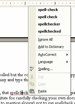 Remember, though, that spellcheck is only a computer program. It is not infallible! There is no computerized substitute for carefully checking your own document.