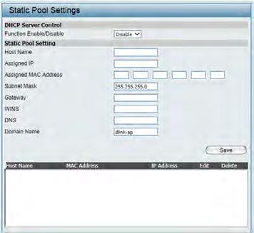 Static Pool Setting The DHCP address pool defines the range of IP addresses that can be assigned to stations on the network.