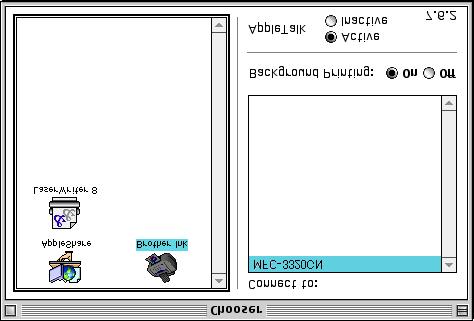A Click the Brother Ink icon you installed. On the right side of the Chooser, select the printer to which you want to print. Close the Chooser.
