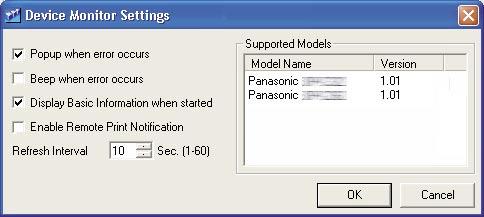 Device Monitor Settings Click the Device Monitor Setting... button, or select Customize in the Option menu to configure how the Device Monitor is started. 1 2 3 4 5 1.