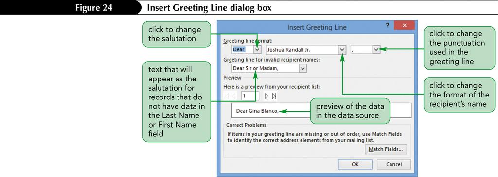 Inserting the Greeting Line Merge Field