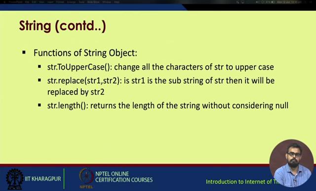 (Refer Slide Time: 07:31) So, some commonly used functions of string.