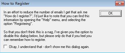 The dialogue box of how to register is