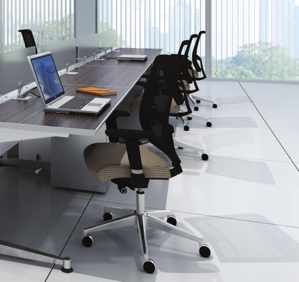 Dual-Sided Workstations in Asian Night laminate and