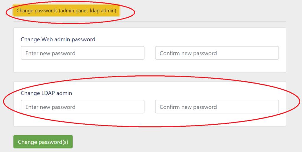 8) Change the LDAP Admin password: 9) Change the hostname, optionally