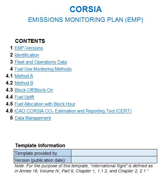 Contents of Emissions Monitoring Plan EMP contents are included in the Annex 16, Volume IV, Appendix 4 Main components of an EMP are: 1. Aeroplane operator identification 2.