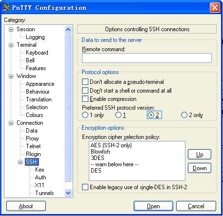 Chapter 3 Configuration Example Figure 3-11 client configuration interface 2 Under Protocol options,