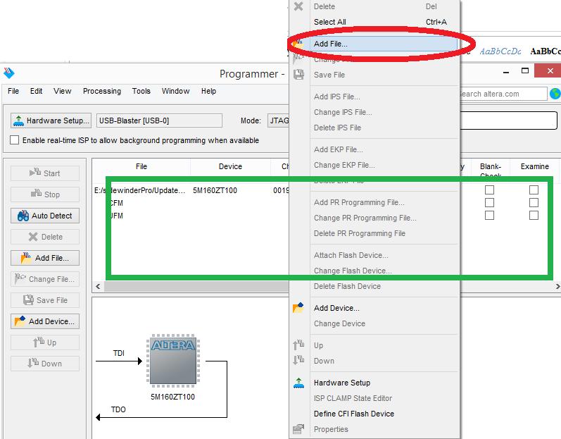 5. Right click anywhere inside the green box, and click on Add File. 6. Navigate to your project on the student file server (the Z drive) and find the *.