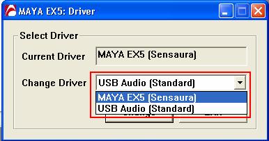 ACTIVATING THE DRIVER After running MAYA EX5 (Start -> All Programs -> AUDIOTRAK-> MAYA EX5