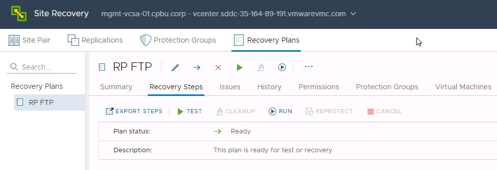 When testing a recovery plan, there is an option to replicate recent changes, which is enabled by default. Replicating recent changes will provide the latest data for the testing process.