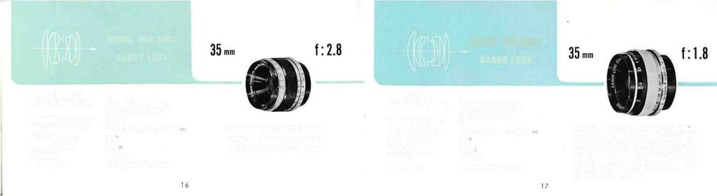 NORMAL WIDE-ANGLE NORMAL WIDE-ANGLE LENS ELEMENTS: 6 LENS MOUNT & HEAD: NON-COLLAPSIBLE, NON-REVOLVING MINIMUM APERTURE: f : 22 DISTANCE SCALES: 3.