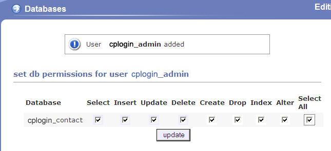 Once complete - be sure to write down your database name and user login information for later use within SeaGreen. Notes: 1. You do not need to create any database tables.