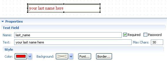 1. 2. Text Field Description: Creates a form field into which a user will be able to enter text.